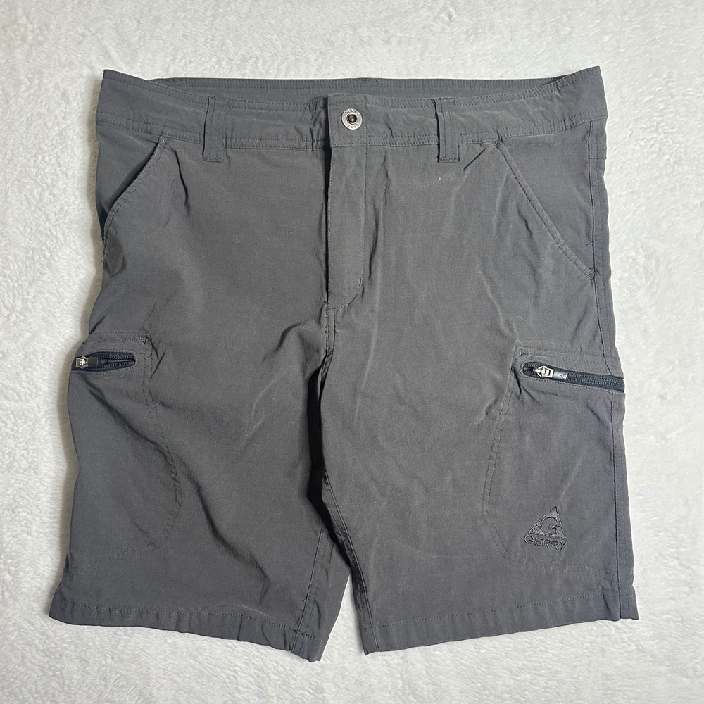 Gerry Men's 36 Dark Gray Stretch Cargo Shorts Hiking Outdoor Tech UPF Utility